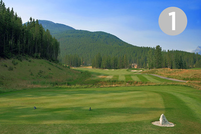 Hopeful Meadow, Hole #1 at Greywolf Golf Course in Panorama, BC. 